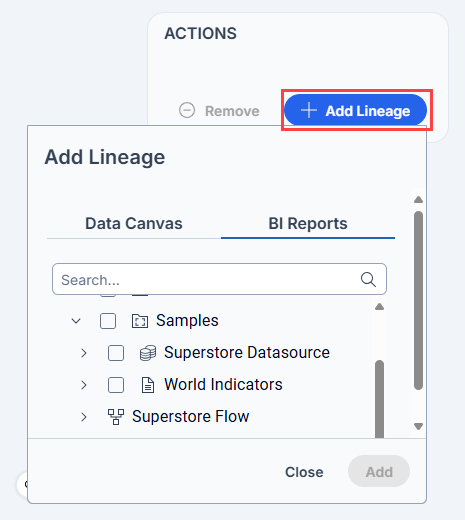 PDC Add Lineage